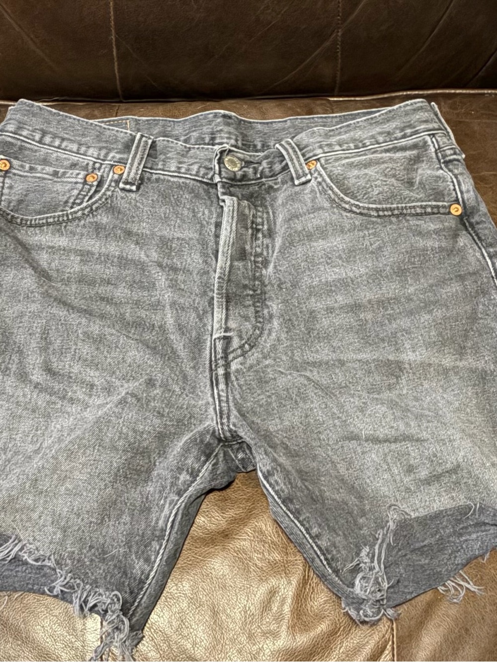 Levi's Grey Wash Denim 501 W32 Jean Shorts
